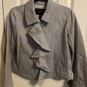 Banana Republic Light Gray Ruffle Jacket